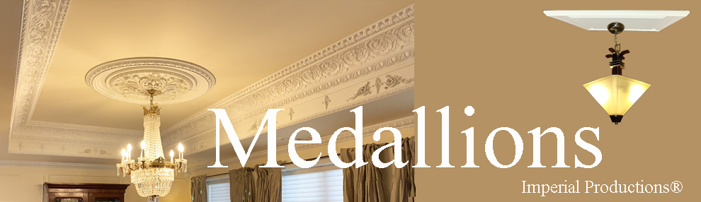Ceiling medallions made from GRG-NeoPlaster, ArchPolymer, hardwood carved