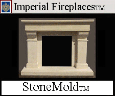 Fireplace Mantels in stone and hardwood