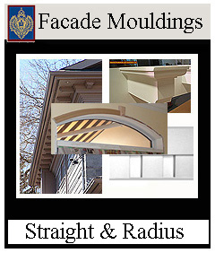 Facade mouldings for house and store fronts